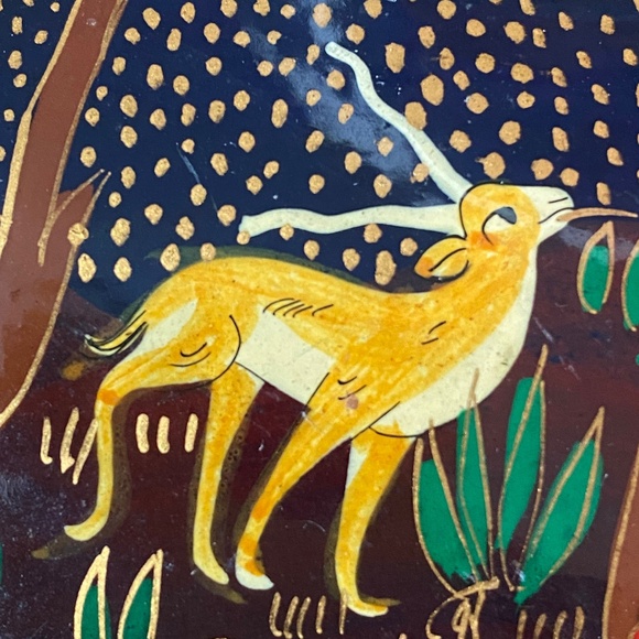 Starry Night In The Forest I Lacquer Papier-Mâché Lidded Rounded-Rectangle Box - Picture 15 of 16